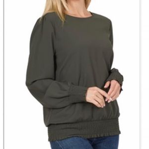 Women’s Plus Size Dark Grey Long Sleeve Top ~ NWOT